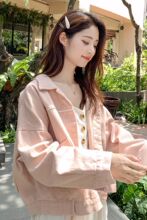 春季新款粉色牛仔外套女装2025韩版学生大码宽松长袖显瘦洋气上衣