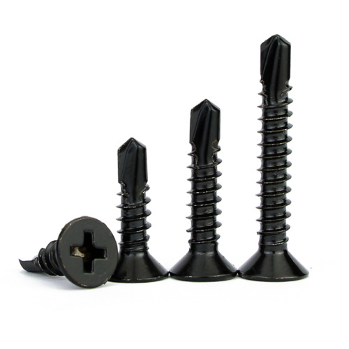 410 stainless steel black zinc cross countersunk head flat head drill tail screw self-tapping self-drilling screw black countersunk head dovetail wire