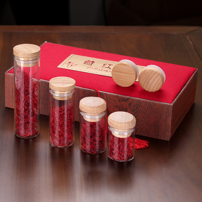 carving Saffron transparent packing empty bottle 1g/3g Vial Iran saffron Glass