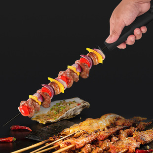 Stainless steel plastic barbecue tool accessories barbecue stick barbecue needle barbecue round stick outdoor BBQ barbecue accessories
