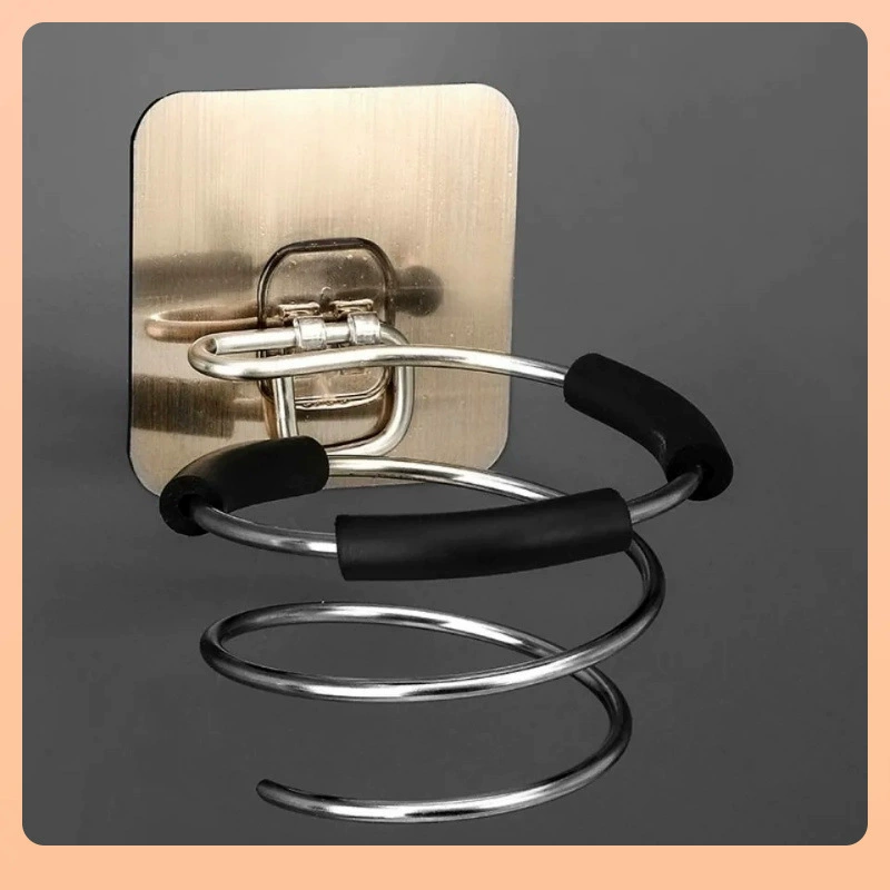 ◘ Держатель для фена, подставка для фена из нержавеющей стали без сверления, подставка для хранения фена в ванной.