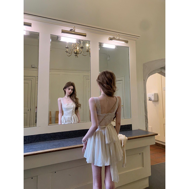 Your Llan【】Leg-Lengthening Breathable Double-Layered Pleated Heavy Lace Dress for Women, Makes Petite Women Look Taller Your Llan【】Leg-Lengthening Breathable Double-Layered Pleated Heavy Lace Dress for Women, Makes Petite Women Look Taller
