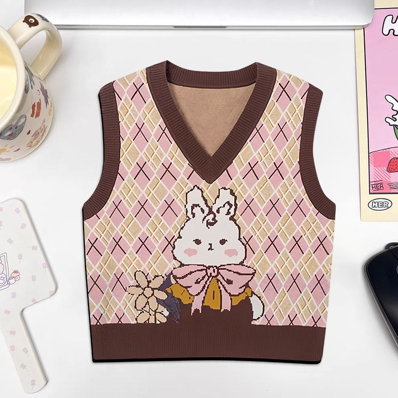 스웨터 프린트 토끼