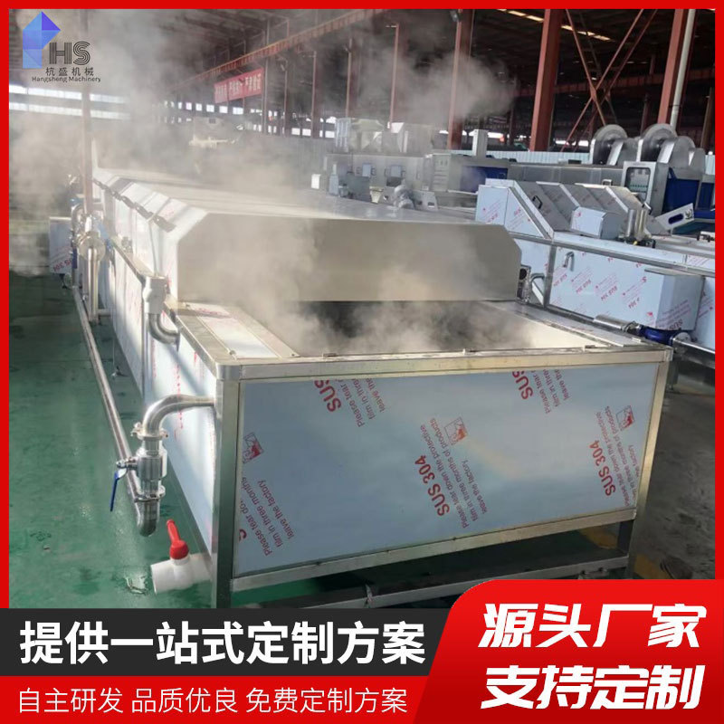 equipo de blanqueo automático de anillo de calamar para línea de ensamblaje comercial de carne de viejas precocida para blanqueo de verduras precocidas