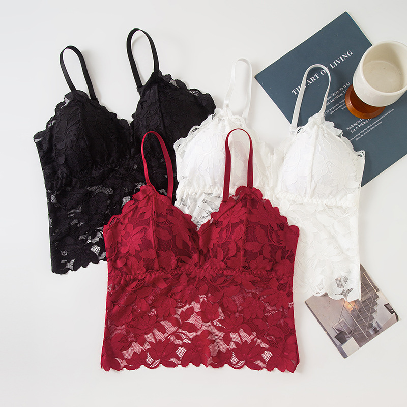 Plus-size, sexy lace tube top for women, wire-free, mid-length, thin, and featuring a beautiful back design, perfect for export