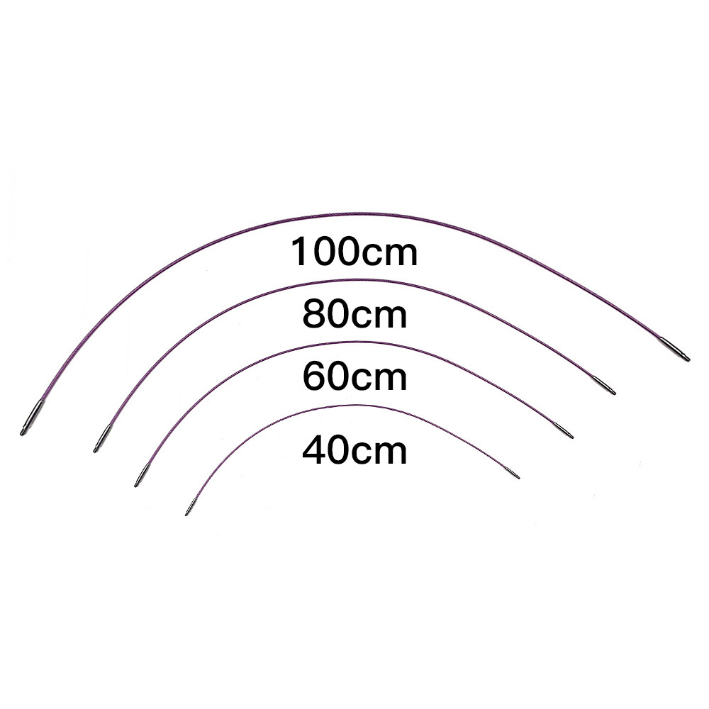 Agujas de suéter transfronterizas de óxido de aluminio desmontables set de aguja de anillo púrpura 10CM un conjunto de 13 bolsas PU