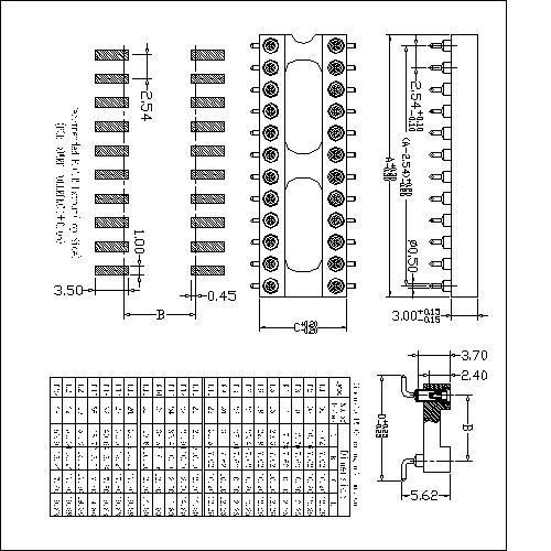 IC圆孔插座MIFEM02-XXXX 2.54mm SMT (H=3.0 L=7.4)