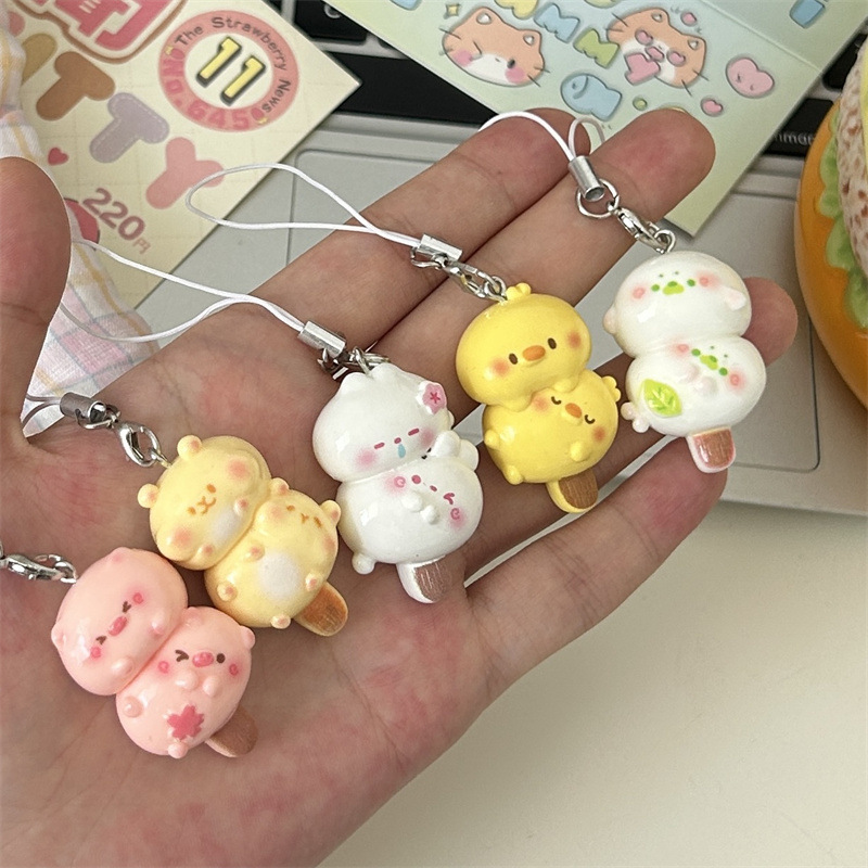 Creative Cartoon Stereo Animal Skewers Fun Key Chain Cute Girly Heart Mobile Phone Rope Pendant Bag Accessories Creative Cartoon Stereo Animal Skewers Fun Key Chain Cute Girly Heart Mobile Phone Rope Pendant Bag Accessories