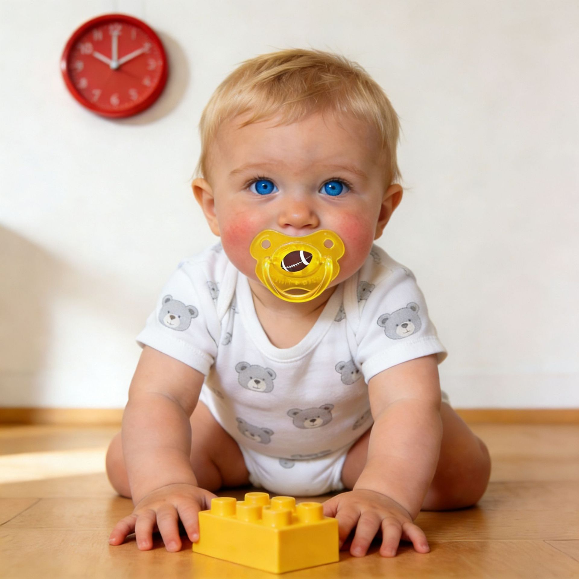 Football Funny Creative Baby Pacifier Ready for Sale Cute Teeth Beard Lips Baby Pacifier Thumb Type