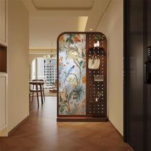 法式现代多功能实木洞洞板屏风隔断家用客厅餐厅玄关遮挡移动座屏