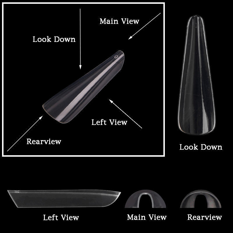 Amazon Nail Art Free-Form Nail Patches Full Coverage C-Curve Artificial Tapered Square Stiletto Heel Lion Dance Long Tip