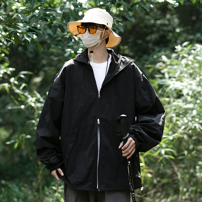 NASA夏季轻薄UPF50+骑行纯色防晒衣男士防紫外线冰丝凉感防晒外套|undefined