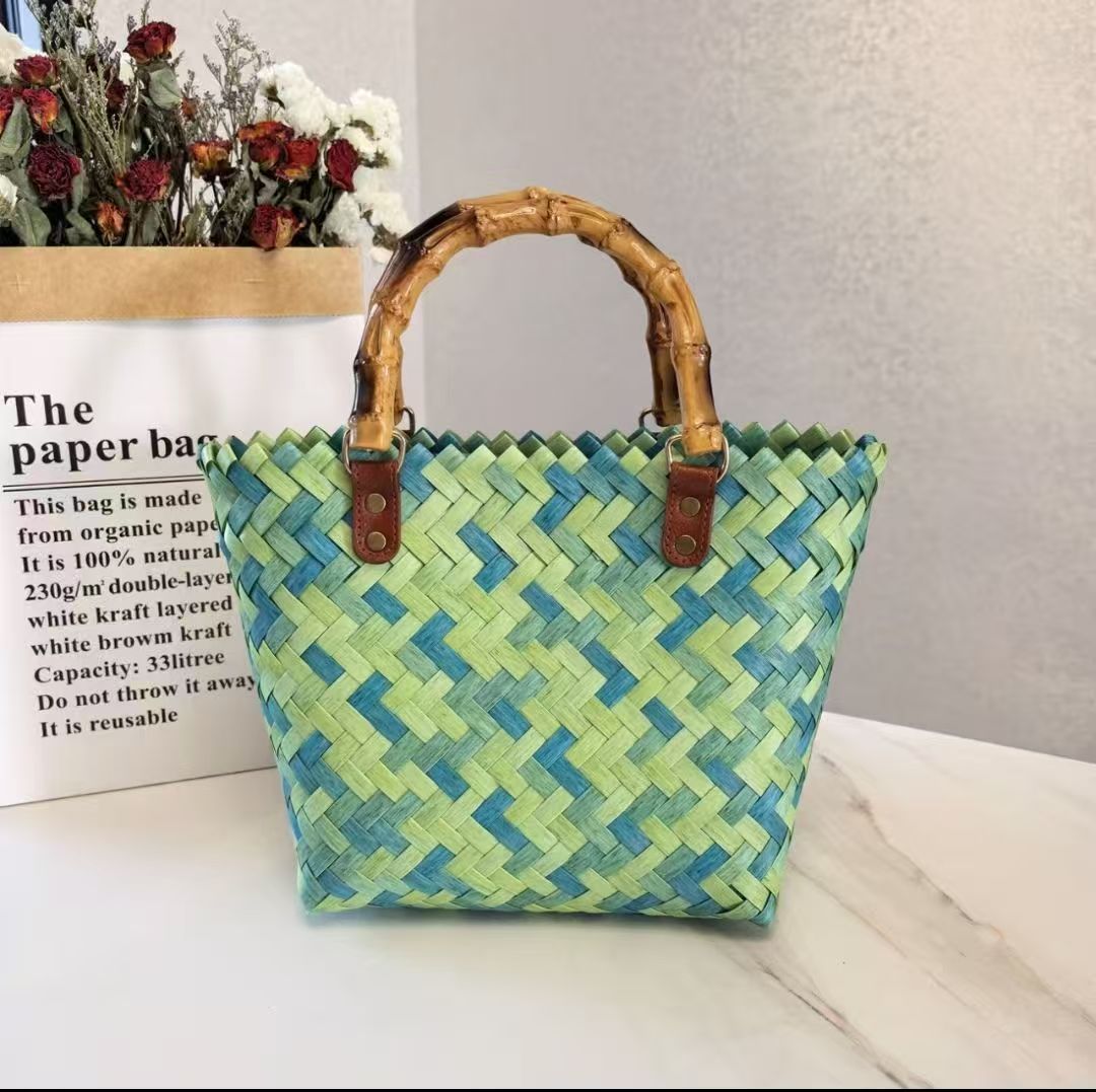 端午节菜篮子包包端午节菜篮子手工卡通编织菜篮子可爱刺绣小狗编