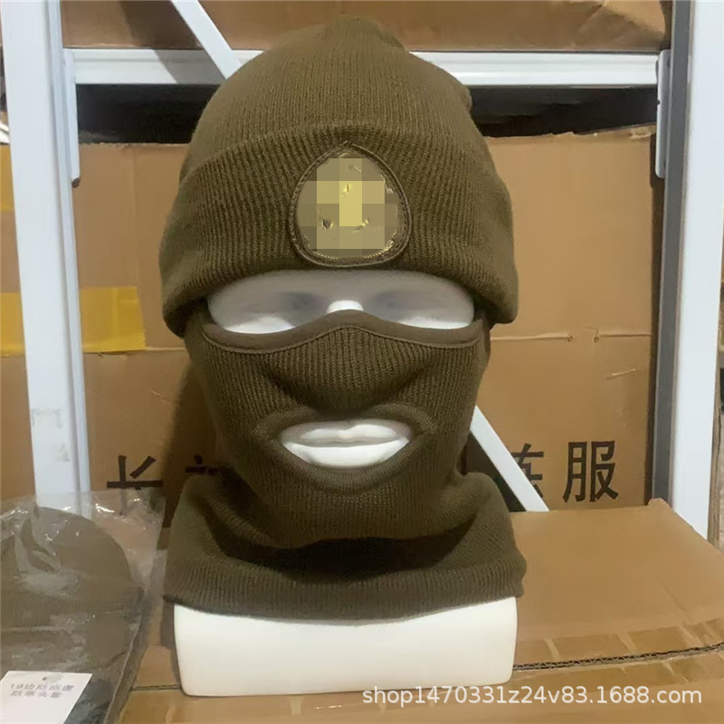 新式防寒面罩双面防寒面罩帽子套装棕色两面可戴边防巡逻帽子面罩|undefined