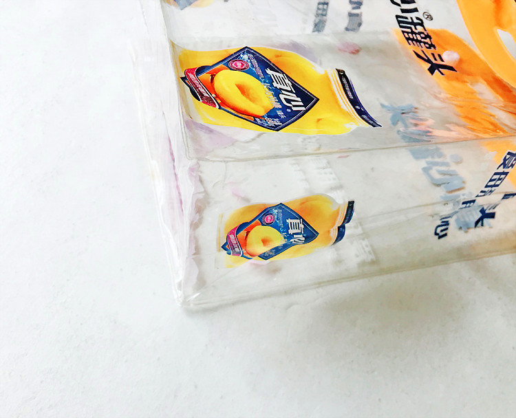 定制透明pvc手提袋购物袋 广告礼品幻彩包透明果冻包三件套镭