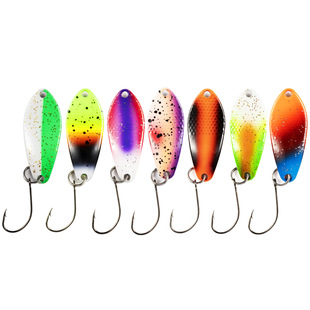 Color spoon sequins 3G multi-color horse mouth trout single hook fake bait export metal Luya sequins