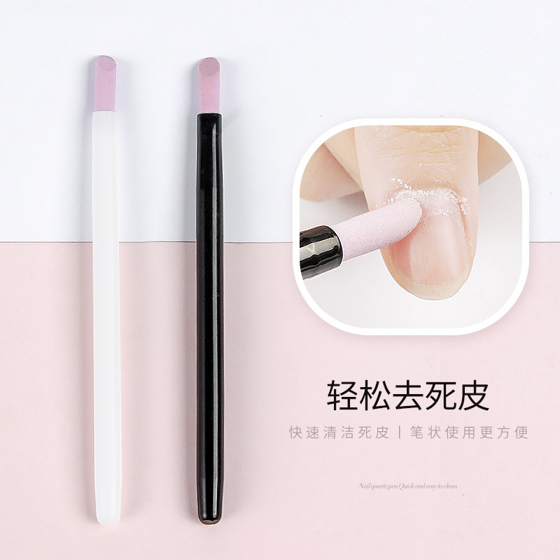 Nail tools polishing engraving pen remove dead skin ceramic quartz pen nail file nail care scrub polishing stick