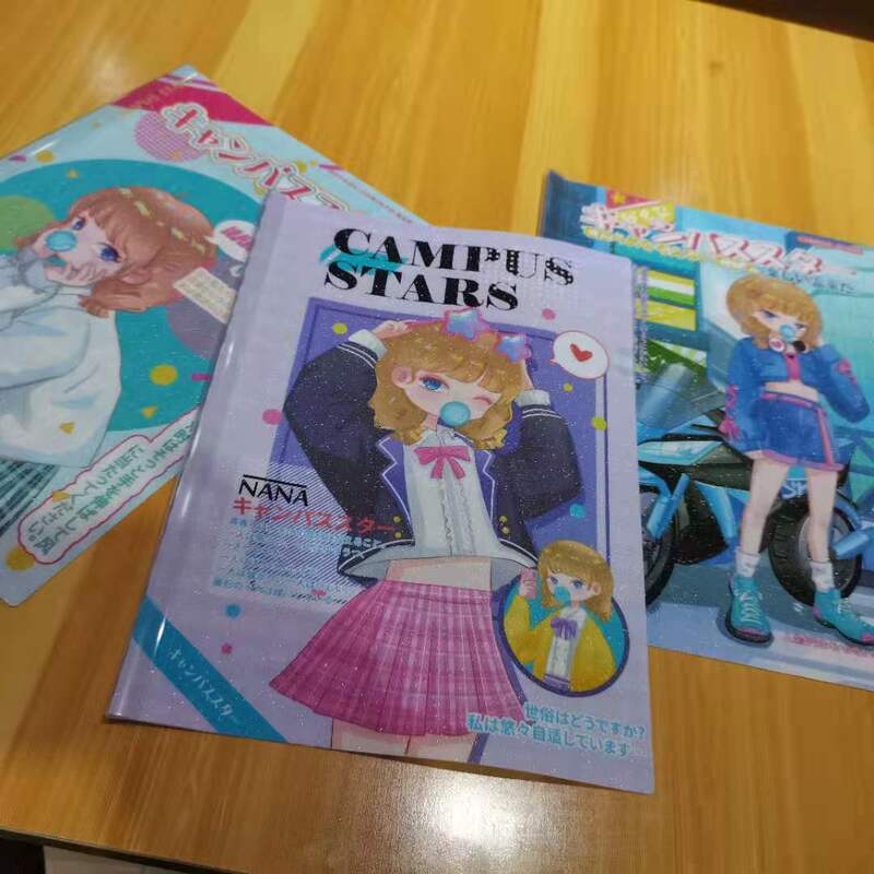 Qingyifang stationery TR-CB02713 NANA star School Journal series Pearl glitter Rod clip A4