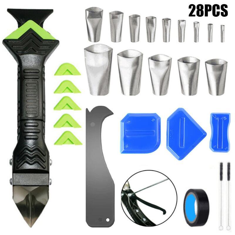 28-piece set of grouting removal tools for ceramic tiles, yin and yang angle scraper for cleaning windows, ceramic tile grouting tools