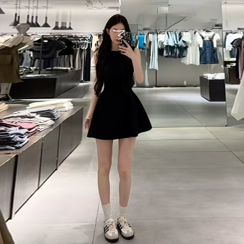 [블랙] 독특하고 아름다운 거대한 잘생긴 허리 스커트/허리 드레스 여성 여름 새로운 스타일 올해 인기 스타일/작은/차가운 기질 우아하고 괜찮은 의상/고급