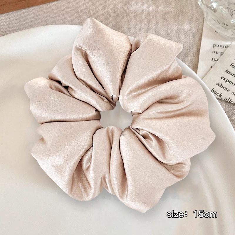 almohada anillo de cabello tela de seda intestino grueso anillo de cabello tocado de mujer retro francés sólido borde ancho no daña la joya de cabello cuerda