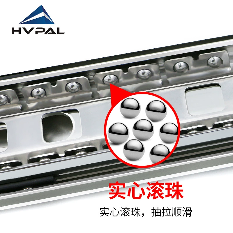 [53宽不锈钢抽屉轨道三节重型滑轨改装车工具箱橱柜可伸缩工业导轨]