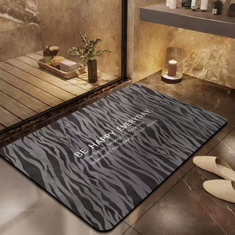 Leopard Print Diatomaceous Earth Bathroom Mat Non-slip Quick-dry_voghion.com