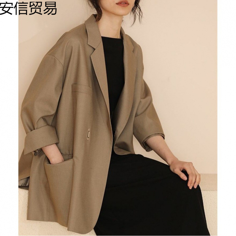 Autumn small retro khaki classic suit jacket