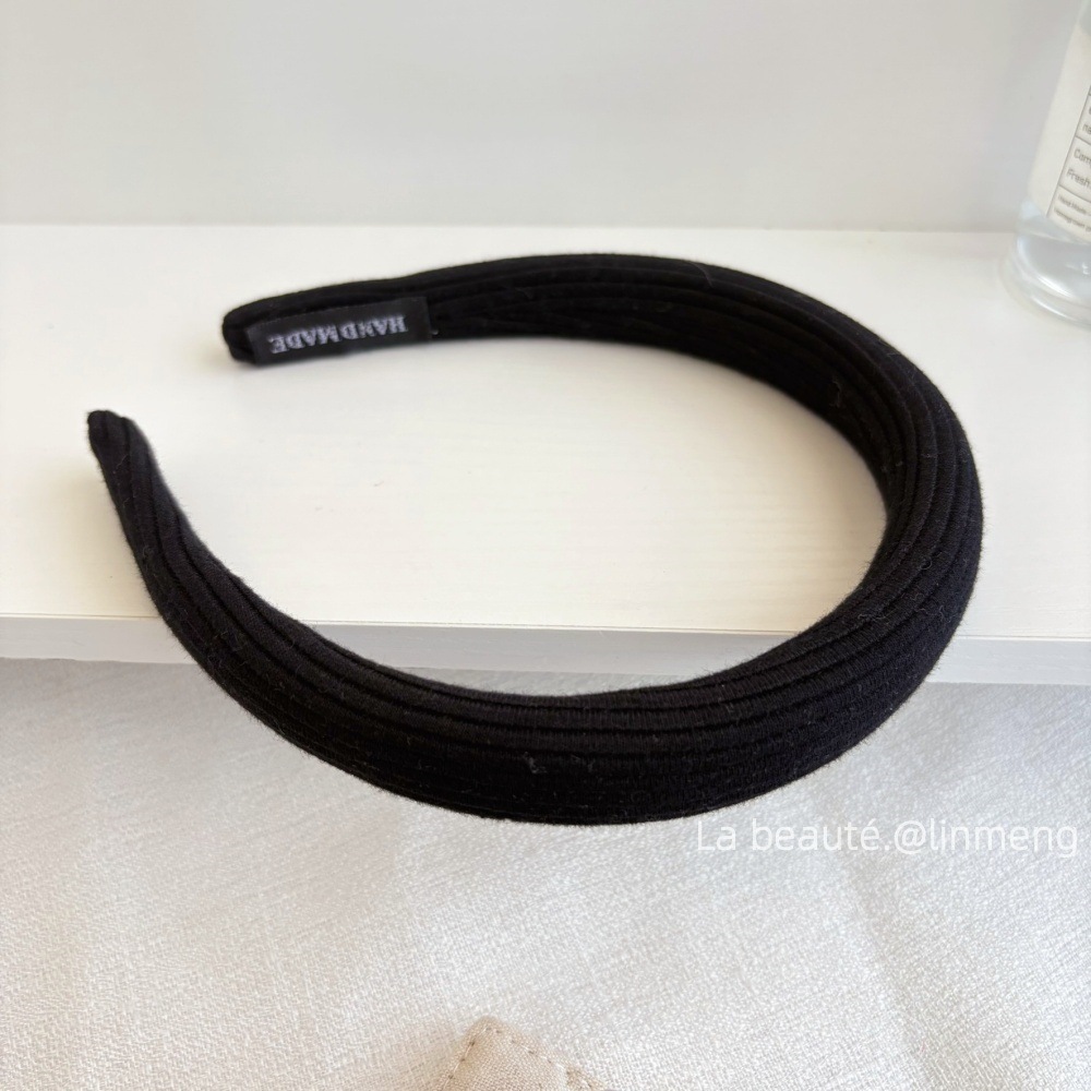 Diadema superior de cráneo alto Diadema de fragancia pequeña negra de alta calidad Diadema de estilo perla coreana arco simple cueva para el cabello accesorios para el cabello femenino