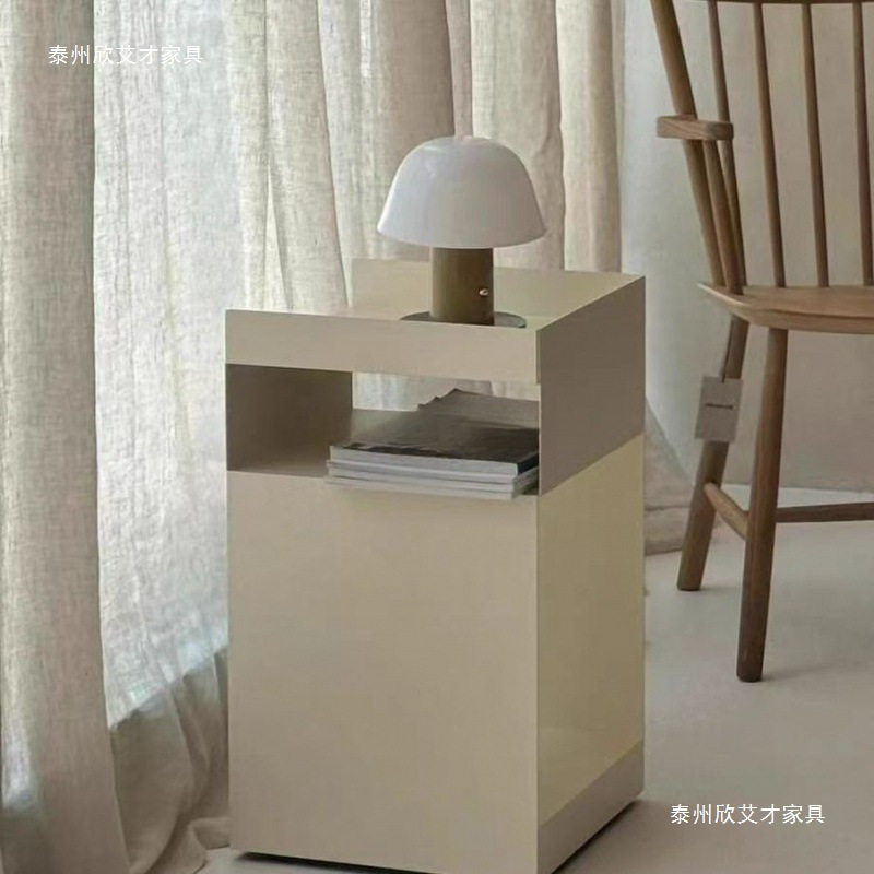 北欧沙发边几家用卧室网红床头柜可移动推车收纳边柜多功能储物柜|undefined