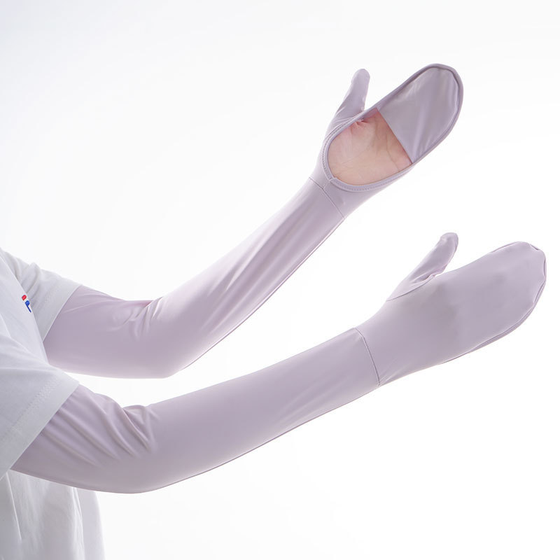 Protector solar mangas de hielo largas para mujer, seda de hielo de verano, protección UV, protección solar, protección solar, conducción, protector de manos, mangas de palma expuestas