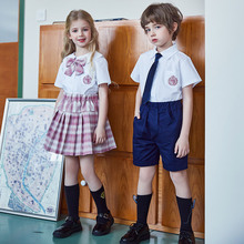七派童2024夏季新款学院风校服套装儿童英伦风幼儿园园服短袖短