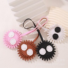 卡通创意PU双面小煤球包包挂饰丑萌皮革小煤球车载钥匙扣挂件批货