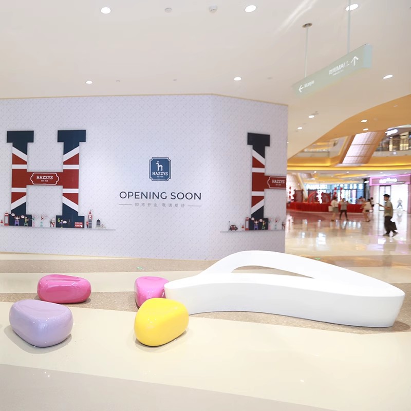 Silla de delfín de fibra de vidrio de guijarro asiento taburetes de sala de estar para niños públicos al aire libre taburetes modernos y simples