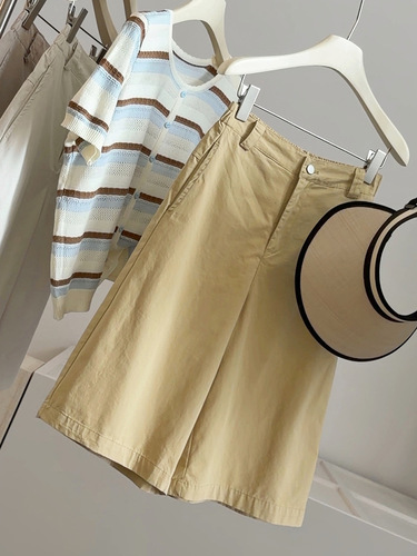 Small casual suit pants for women's summer 2026 new style high-waist slimming all-match straight a-line wide-leg mid-pants