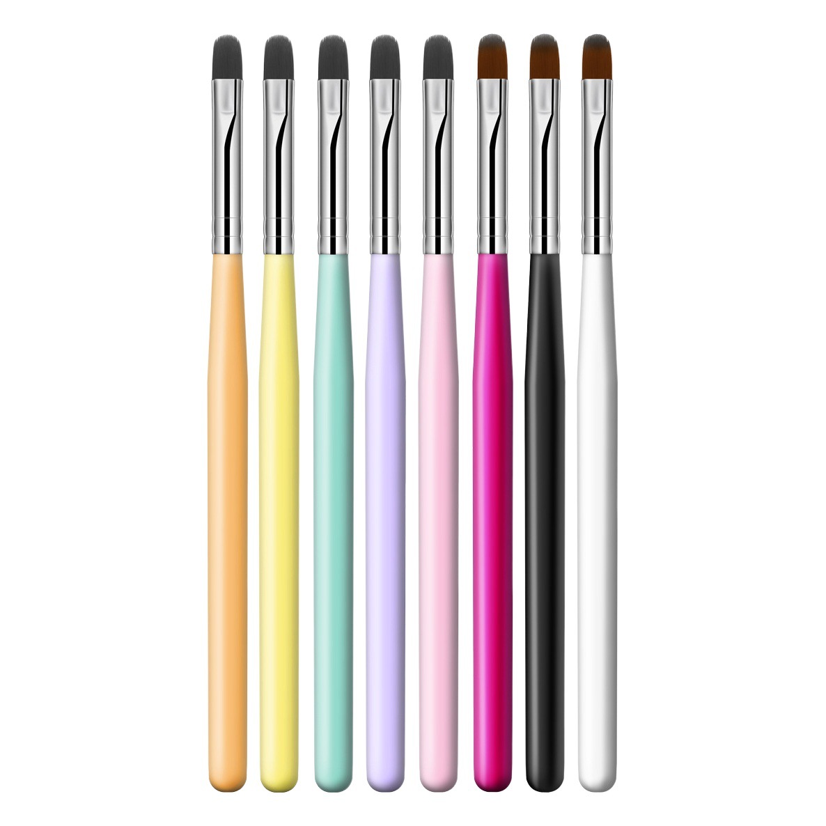 Cross-border especial degradado multicolor cabeza redonda pluma floreciente sello de uñas pluma de uñas herramienta de bricolaje cepillo floreciente