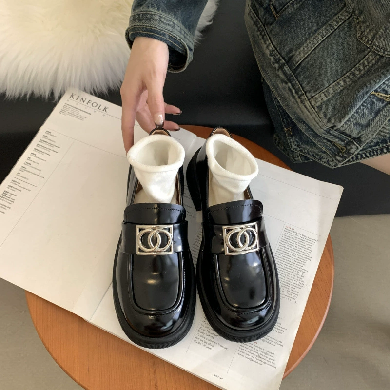 Ретро колледж британский стиль маленькие кожаные туфли женские туфли 2024 новая нишевые туфли весна осень черный Lefu одиночные туфли