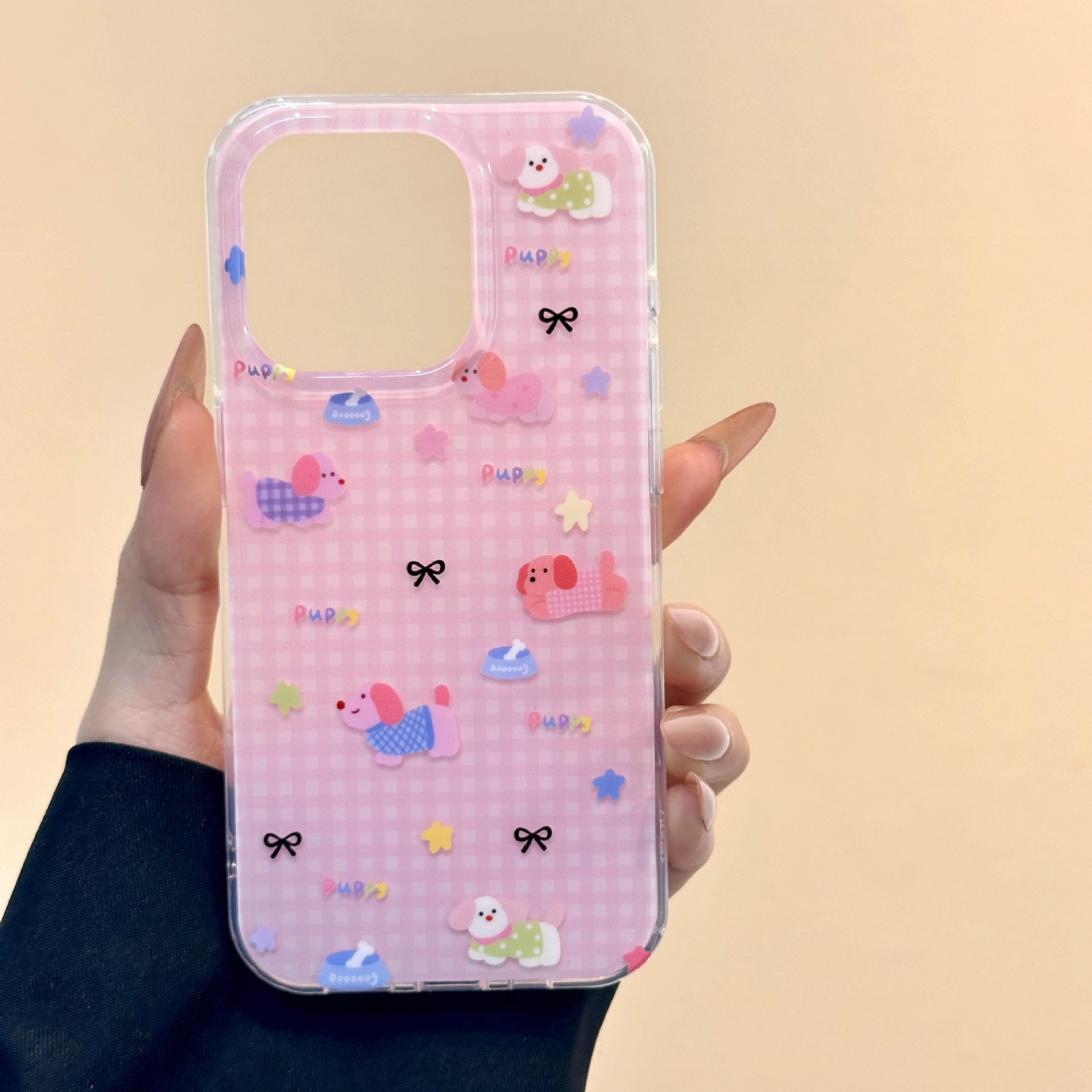 Perro estereoscópico de una sola capa para iPhone16Promax caso de teléfono 15pro nuevo sentido premium 13 anti-caída 14