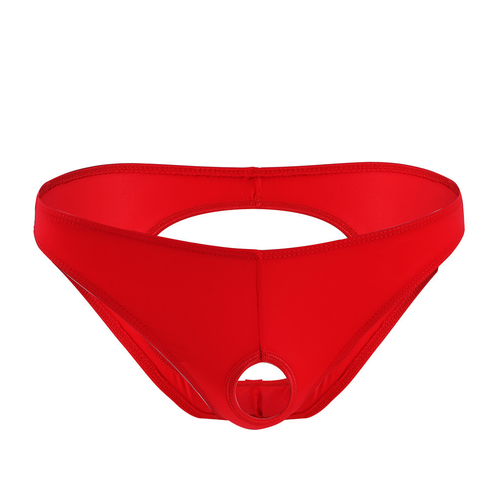 Men's Underwear, Transparent Ice Silk Underwear with Front and Back Openings, Sexy Underwear for Men 