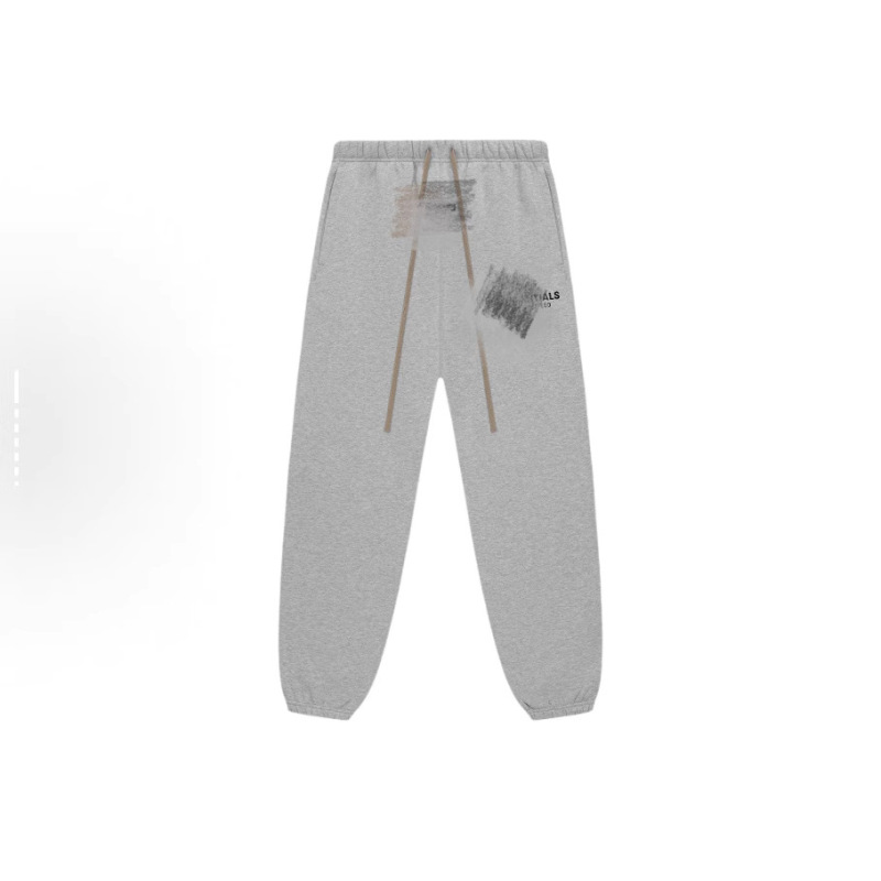 Essentials-25FW-フリースレタープリントトレンドブランドスポーツカジュアルレギンスパンツ、スリムでゆったりとした着心地|undefined