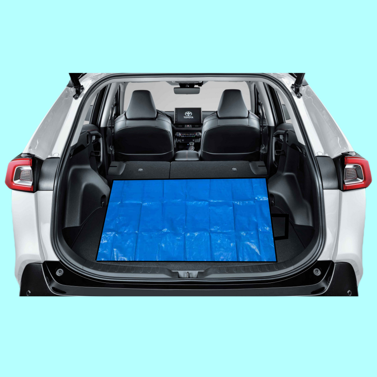 Car Trunk Moisture-Proof Mat, Pet Transport Mat, Driver's Special Mat, Waterproof and Wear-Resistant Woven Blue and Orange