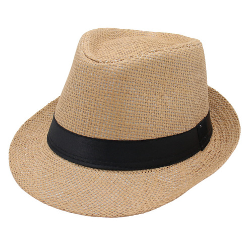 Amazon Gentleman Straw Hat Hawaiian Cool Hat Short Brim Summer and Spring Sun Hat Overseas Churchill Style Hat for Men and Women