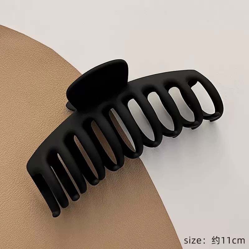 Milk Brown simple clip de tiburón horquilla hembra Cabeza trasera updo clip de pelo cabeza de plástico grande pinza de pelo tocado horquilla