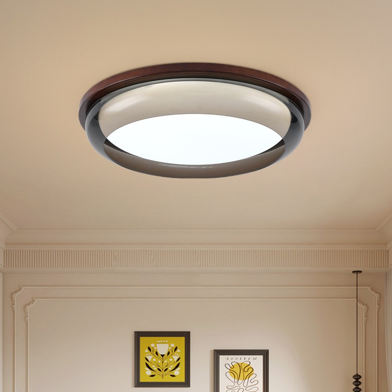 Gu casa antigua lámpara de techo de dormitorio de color nuez atmósfera de lujo ligero doméstico de lujo de lujo de alto nivel luminaria 357L