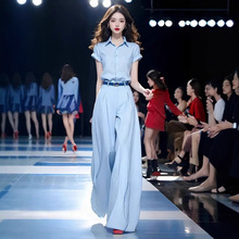 夏季女装时尚气质两件套2025新款洋气减龄薄款衬衫高腰阔腿裤套装