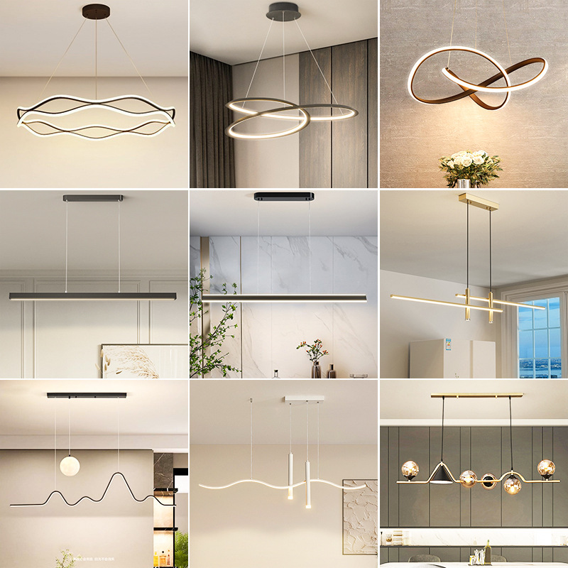 Lámpara colgante lineal, modelo nuevo de moda 2023, estilo vela, moderno minimalista, elegante, para barra de bar, comedor, accesorios de iluminación Zhongshan