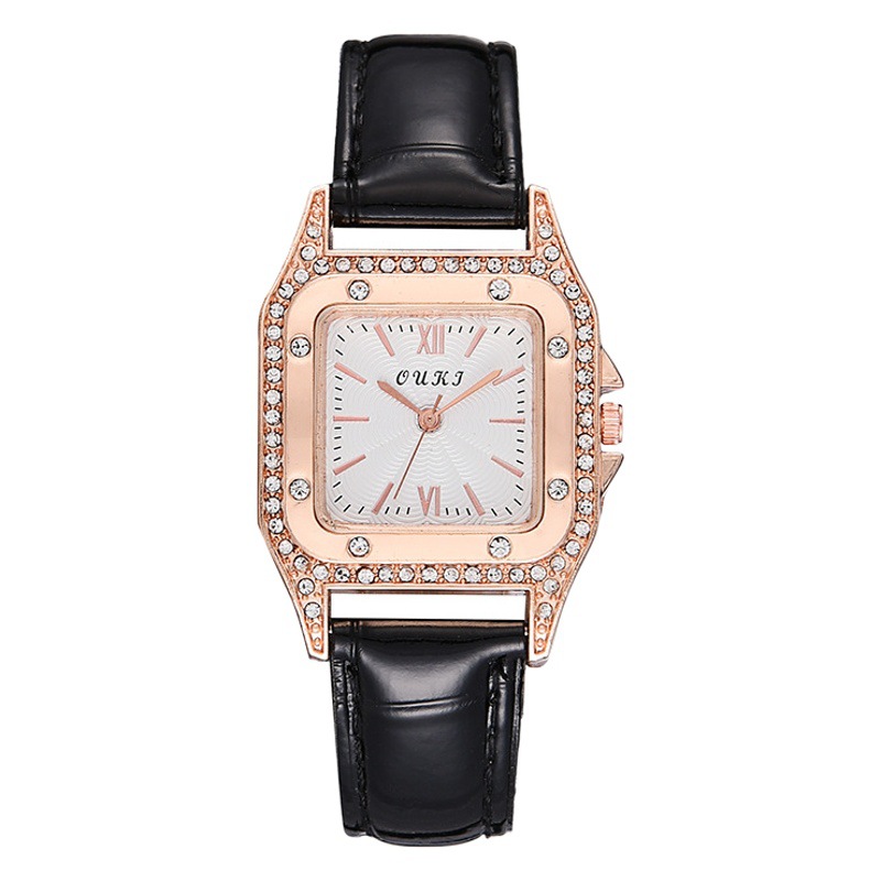 Tiktok Net Red Square Cuarzo reloj de mujer elegante de moda cinturón de diamante reloj de cuarzo reloj de estudiante mujer