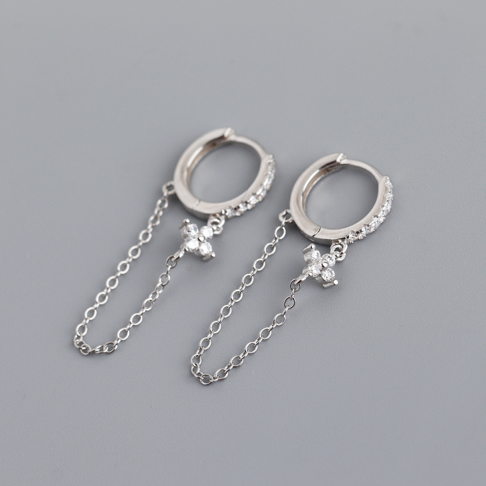 Fashion Geometric Sterling Silver Plating Dangling Earrings 1 Pair