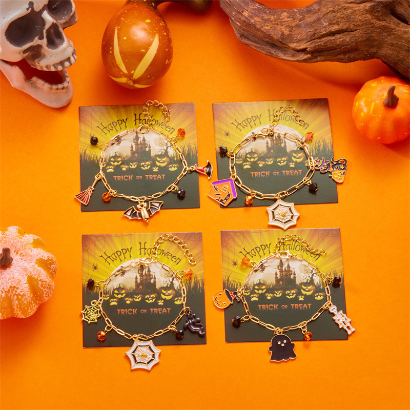 Cross-Border New Halloween Series Jewelry Ghost Pumpkin Car Pendant Bracelet Cute Funny Cat Holiday Jewelry Cross-Border New Halloween Series Jewelry Ghost Pumpkin Car Pendant Bracelet Cute Funny Cat Holiday Jewelry