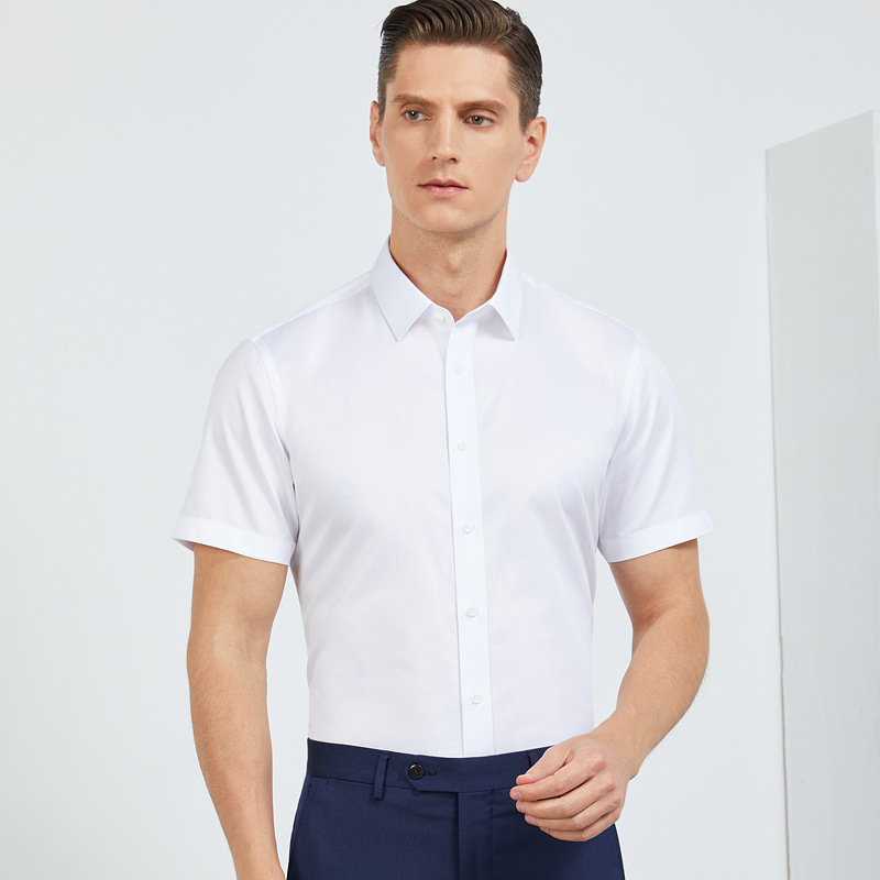 100S Pure Cotton Men's Short-Sleeved Shirt Summer Business Men's Clothing Dp Ready-To-Wear Non-Iron Professional Wear Shirt Group Purchase Customization 100S Pure Cotton Men's Short-Sleeved Shirt Summer Business Men's Clothing Dp Ready-To-Wear Non-Iron Professional Wear Shirt Group Purchase Customization